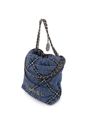 CHANEL Pre-Owned 22 mini logo-detail chain shoulder bag - Blue