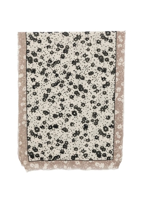 Marc O'Polo floral-print frayed scarf - Neutrals