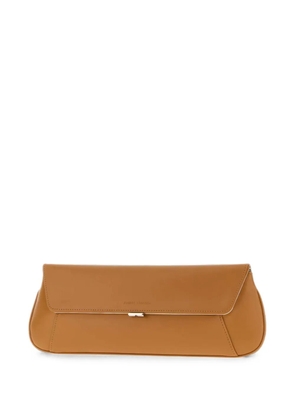 Amina Muaddi Ami logo-plaque clutch bag - Neutrals