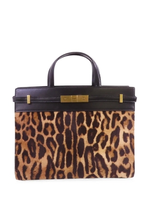 Saint Laurent Pre-Owned Manhattan leopard-pattern tote bag - Black