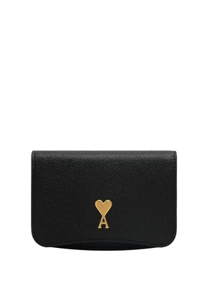AMI Paris Paris Paris leather card holder - Black