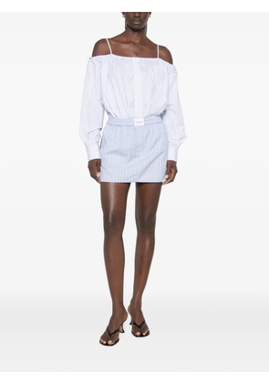 Alexander Wang striped off-shoulder mini dress - White