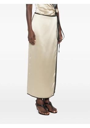 Nanushka Niamh two-tone wrap-design maxi skirt - Neutrals