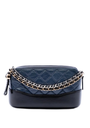 CHANEL Pre-Owned 2018 Bicolor Aged Calfskin Gabrielle Double Zip Clutch with Chain crossbody bag - Blue