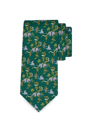 Ferragamo Amazon-print silk tie - Green