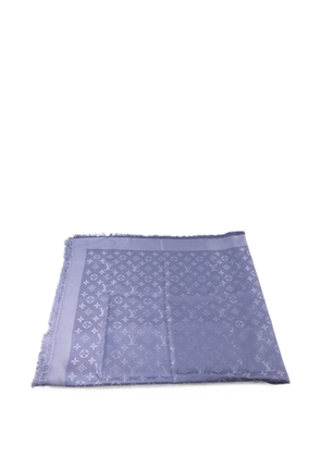Louis Vuitton Pre-Owned monogram-pattern fringe scarf - Blue