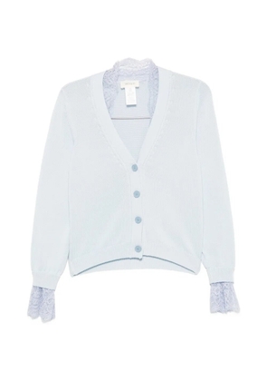 VICOLO lace-trim cardigan - Blue