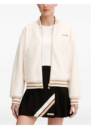 GUESS USA logo-embroidered bomber jacket - Neutrals
