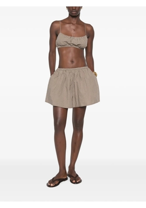 Enza Costa mini-plaid-pattern bralette - Brown