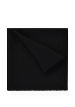 Moschino logo-print silk scarf - Black
