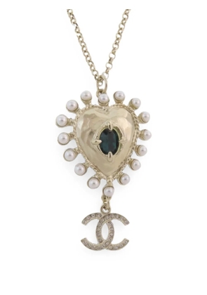 CHANEL Pre-Owned CC heart necklace - Gold