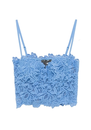 Ermanno Scervino lace-overlay bustier top - Blue