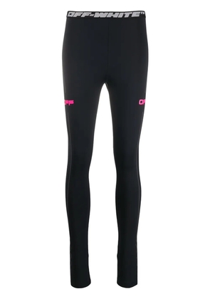 Off-White logo printed leggings - Black