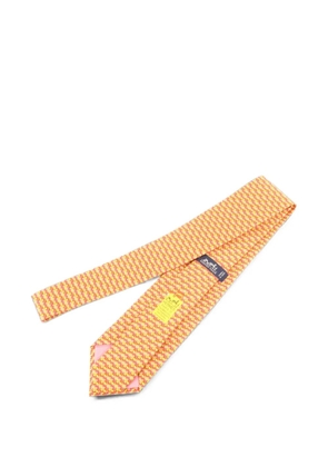 Hermès Pre-Owned geometric-print silk tie - Yellow