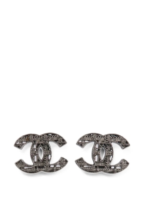 CHANEL Pre-Owned interlocking-CC earrings - Silver
