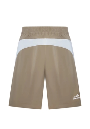 Balenciaga reflective-panel logo-print shorts - Grey