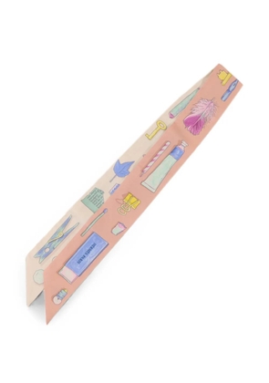 Hermès Pre-Owned Twilly printed scarf - Pink