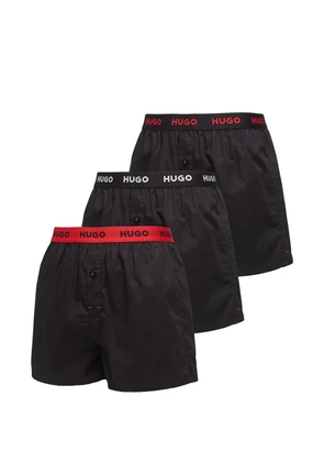 HUGO logo-waistband woven boxers set - Black
