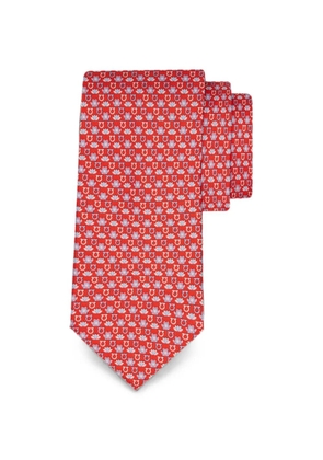 Ferragamo Frog-print silk tie - Red