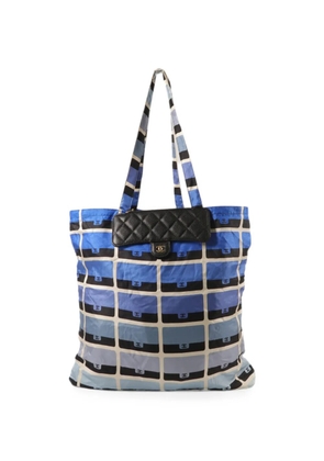 CHANEL Pre-Owned quilted turn-lock-fastening shoulder bag - Blue