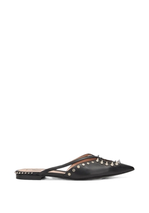 Moschino spike-embellished pointed-toe flat mules - Black