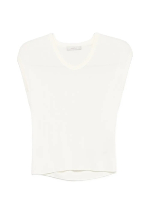 IVORY PARIS Mia scoop-neck cap-sleeves T-shirt - Neutrals