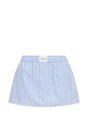 Alexander Wang vertical-stripe logo-patch mini skirt - Blue