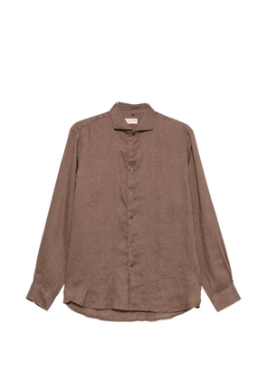 Impure spread-collar button-up shirt - Brown