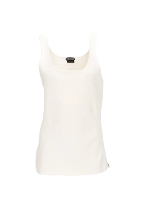 TOM FORD waffle-knit scoop-neck tank top - White