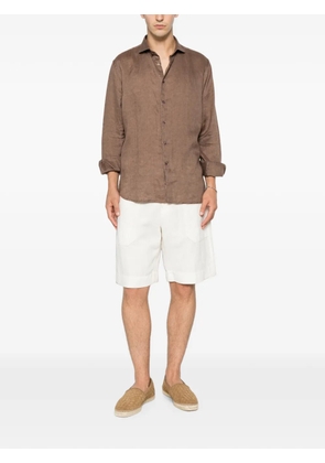 Impure spread-collar button-up shirt - Brown