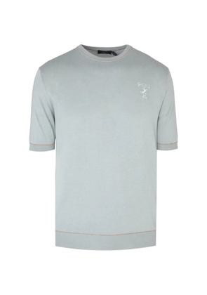 Tombolini logo-embroidered short-sleeve sweater - Blue