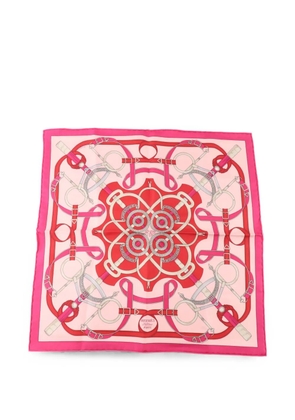 Hermès Pre-Owned equestrian-print scarf - Pink