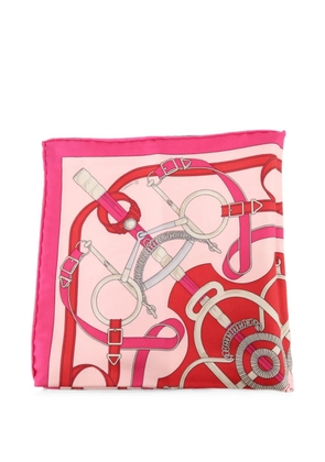 Hermès Pre-Owned equestrian-print scarf - Pink