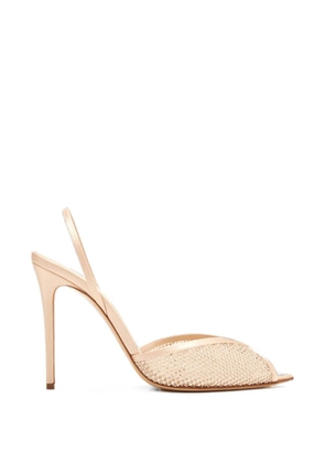 Andrea Wazen Katy 105 crystal-embellished sandals - Neutrals