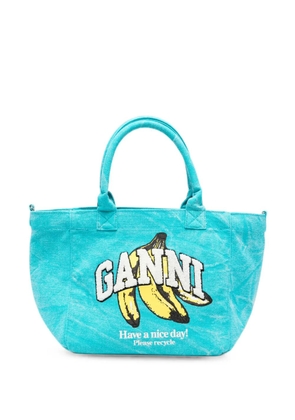 GANNI banana-print tote bag - Blue