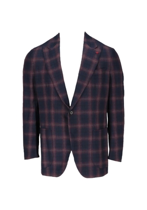 Isaia check-pattern blazer - Blue