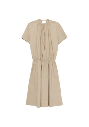 Su tie-fastening gathered-detailing midi dress - Grey