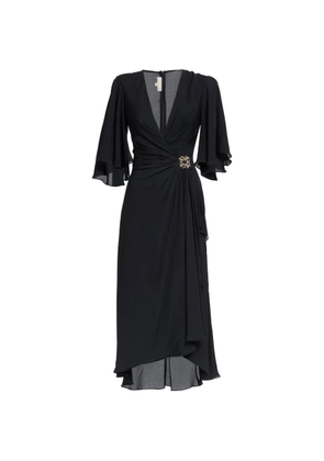 Elie Saab gathered silk dress - Black
