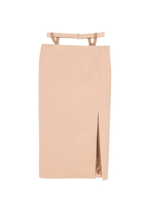Mugler side-slit midi skirt - Neutrals