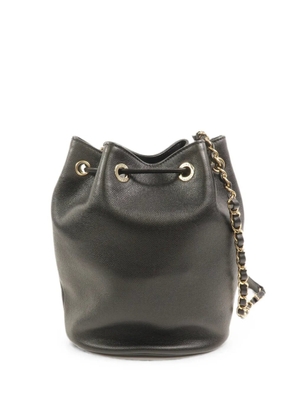 CHANEL Pre-Owned CC logo-detail studded bucket bag - Black