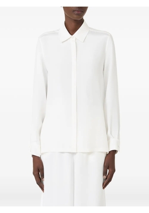 Max Mara concealed-button silk shirt - White