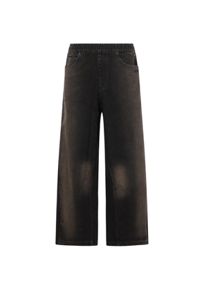adidas x AVAVAV elasticated-waist faded-wash jeans - Grey