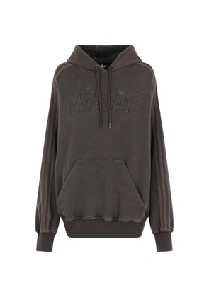 adidas x AVAVAV logo-patch drawstring hoodie - Brown
