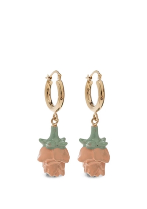 Marni rose-pendant hoop earrings - Gold