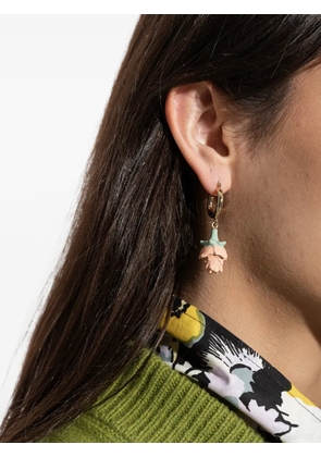 Marni rose-pendant hoop earrings - Gold