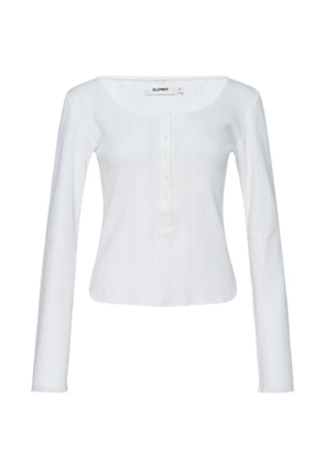 GLOWNY button-up polo top - White