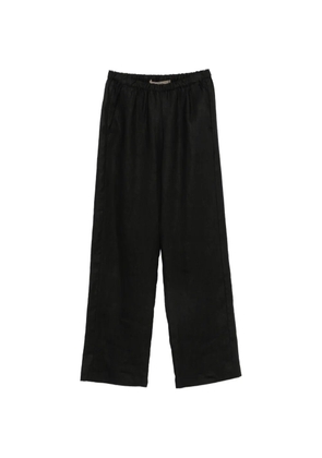 Enza Costa elasticated-waist wide-leg trousers - Black