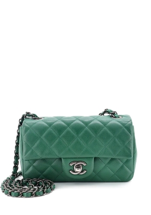 CHANEL Pre-Owned Classic Single Flap Bag Quilted Caviar Mini crossbody bag - Green