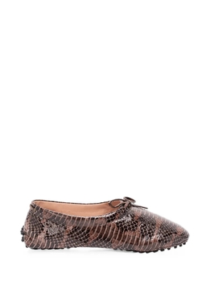 Alberta Ferretti bow-detail ballet flats - Brown