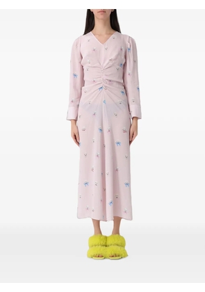 Fiorucci poodle-print ruched midi dress - Pink